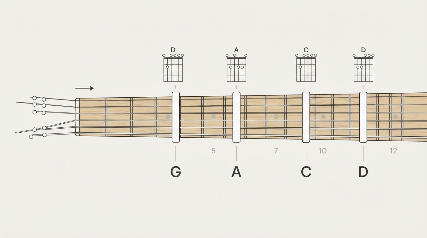 Workflow diagram for open d tuning.