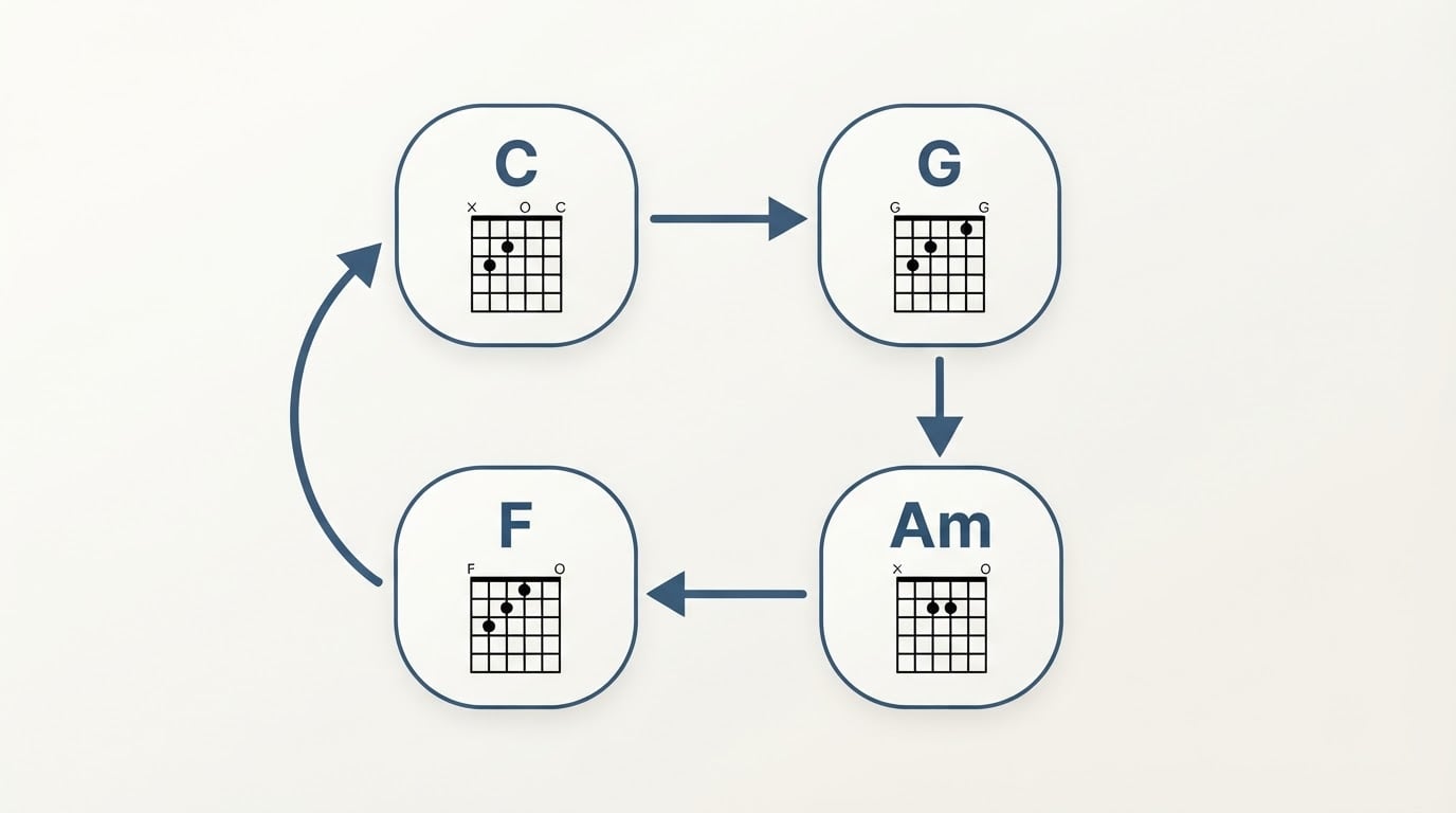 Workflow diagram for easy guitar chords songs.